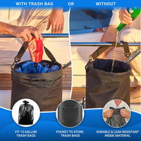 Amazon Hot Selling Portable Marine Trash Can Reusable 10-13 Gallon Garbage Bag with Buckle