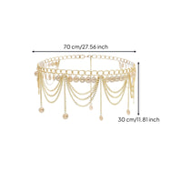 Draped Layered Waist Chain Gold-Tone Waist Chain with Coin Pendants Decorative Accessory Fringe for Festivals