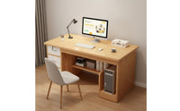 Stable Structure Computer Desk with Drawers Easy Assembly Computer Desk with Storage Rustic Wood Grain Household Furniture Lockable Drawer for Students, Gamers