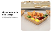 Woven Food Platter multi-functional Serving Basket Imitation Rattan for household users