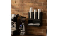 Two-Tier Cup Storage Rack Wall-Mounted Coffee Bar Organizer Freestanding Paper Cup Dispenser Space-Saving for Offices, Cafes, Breakroom, Kitchen Countertop
