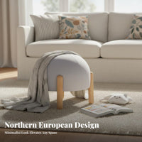 Upholstered Toadstool-Shaped Pouf Nordic Aesthetic Upholstered Pouf Modern
