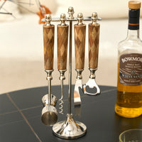 Imported Bone Handle Bar Tool Set with Ice Bucket