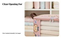 Foldable textile container with view panel Portable Handles Stackable view paneled container