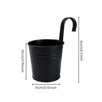 Balcony Railing Planter Sturdy Hanging Metal Flower Pot Drainage Hole for Patio