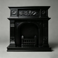 Dollhouse Fireplace European Style Ornate Mantel Piece Arched Opening Miniature Decor