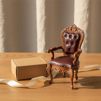Zinc Alloy 1:12 Scale Chair Lightweight European Backrest Chair Realistic Details Dollhouse Armchair Wear Resistant