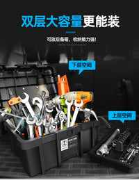 绿林金刚抗摔工具箱手提式工程电工专用重型大容量收纳工具箱