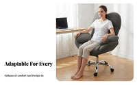 Adjustable Height Cushioned Swivel Recliner Sofa-Like Comfort Recliner with Footrest Reclining Function Office Chair Ergonomic Design for Students, Homeowners, Bedroom, Study Room, Reading, Short Restping