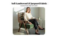 Designer Design Upholstered Accent Chair Retro Inspired Upholstered Angular Frame Seat Century-Inspired-Century Modern Design Armchair Sturdy Construction for Interior Designers, Cafe Owners, Balcony, Bedroom, Reception Area, Reading Nook