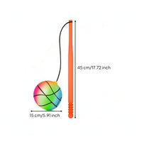 Elastic Rebound Ball with Rod Active Handheld Rebound Ball Portable Fitness Toy Low-Impact for Children, Coordination Practice