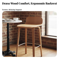 Saddle Seat High Stool Nordic Aesthetic Bar Chair Wear-Resistant for Cafe Owners