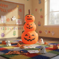 Inflatable Jack-O'-Lantern Stack Large Halloween Inflatable with LED Lights Stacked Pumpkins Outdoor for Yard, Lawn