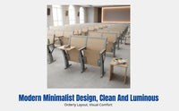 Lecture Hall Row Chair, Fixed Desk Chair, Aluminum Alloy Leg, School Auditorium