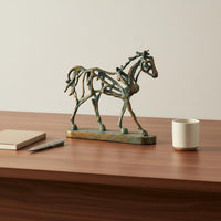 Hollow Metal Horse Statue Industrial Design Home Decor Exquisite Craftsmanship