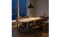 Modern Dining Table with Z-Shaped Legs Sturdy Walnut Dining Table Stable Furniture Low Maintenance for Home Office