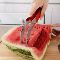 Stainless Steel Watermelon Cube Cutter Multi Functional Watermelon Slice Tool Rust Resistant Melon Cutter Scoop Easy to Clean for Home, Fruit Prep