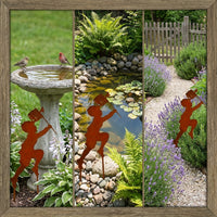 Metal Garden Stake Weather-Resistant Metal Silhouette Stake Easy Installation Rustic Animal Garden Decor for Gardeners, Patio, Planter Pot