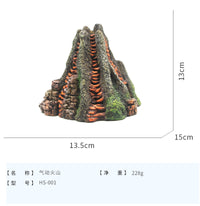 Aquarium Decoration Pneumatic Volcano Resin Ornament for Fish Tank