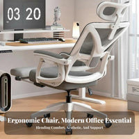 Ergonomic Design Reclining Office Chair with Footrest Highspinal Support Reclining Desk Chair with Footrest 360° rotate Computer Seat Adjustable Headrest for Executives, Remote Workers, Students, Workstation, Study Room