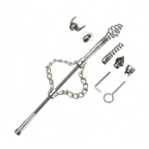 Replaceable Head Drain Tool Interchangeable Heads Chain Drain Cleaner