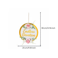 Floral Wedding Sign Artificial Flowers Flower Wreath Wall Decor for Party