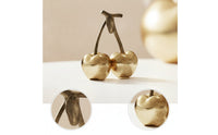 Cherry Ornament with Metal Branch Decorative Desktop Ornament with Leaf Sculptural Statue for Coffee Table, Office Desk