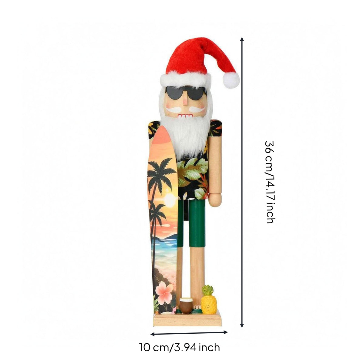 Wooden Christmas Nutcracker Freestanding Hand-Painted Nutcracker Traditional Design Christmas Figurine