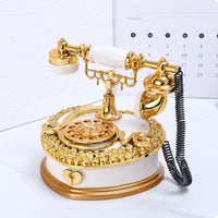 Vintage Rotary Phone Music Box Decorative Rotary Phone Ornament Nostalgic Home Decor for Bar, Living Room