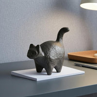 Cast Iron Cat Paperweight Raised Tail Standing Cat Paperweight Decorative