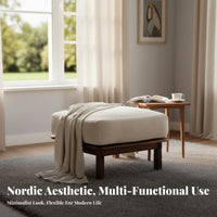 Upholstered Entryway Bench Sturdy Wood Frame Upholstered Rectangular Bench Nordic Design Multi-Functional for Adults