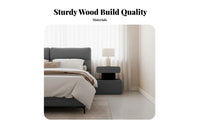 Two-Tier Block Nightstand Rounded Corners Bedside Table Quiet-Close Drawers