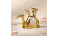 6 Pieces Camel Spoon Set with Holder European Design Decorative Camel Cutlery Set Shiny Finish Home Decoration for Living Room