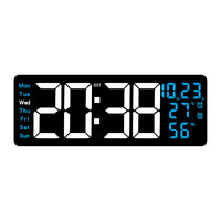 Large LED Wall Clock with Temperature and Humidity Display and Countdown Timer