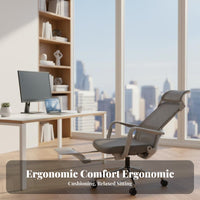 Ergonomic Recliner with Footrest Adjustable spine support Reclining Mesh Chair
