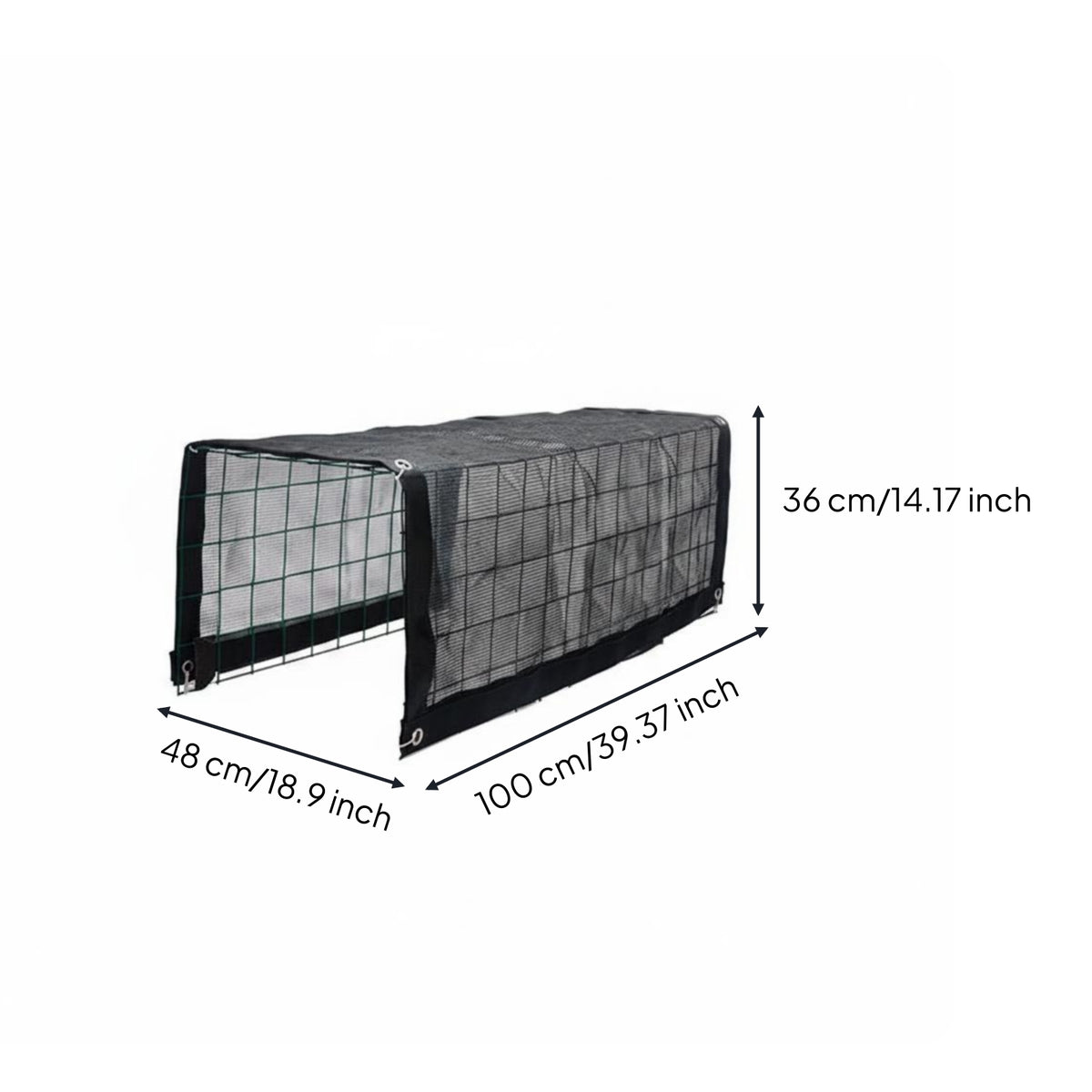 Tunnel Canopy Cover Bendable Frame Mesh Gazebo Rectangular Shape