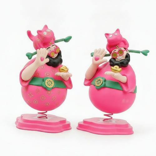 2 Pieces Car Dashboard Bobblehead Playful Spring Figurine Funny for Office Desk
