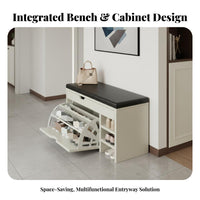 Padded Shoe Storage Bench Multi-Functional Design Cushisingled Shoe Storage