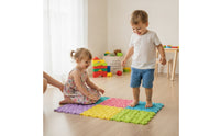 6 Pieces Sensory Foot Silicone Interlocking Sensory Tiles Modular Textured Floor Tiles for Classroom