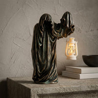 Ghost Wizard Figurine Halloween Hooded Ghost Wizard Draped for Desktop