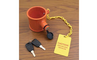 King Coupling Lock with Warning Tag High Visibility Heavy Duty King Coupling Lock Weatherproof for Trailer Drivers
