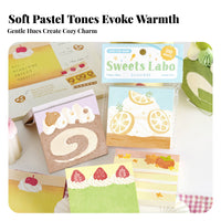 100 Sheets Decorative Cake Design Memo Sheets Portable Dessert Themed Note Pad Great Gift for Students, Crafters, Scrapbooking, School, Home