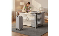 Multifunctional Baby Crib Instant-Fold Fold Rolling Baby Bassinet Rocking