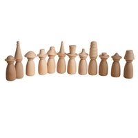 Wooden Peg Doll Removable Hat Imaginative Play Form Smooth Edges Children's Plaything for Kids
