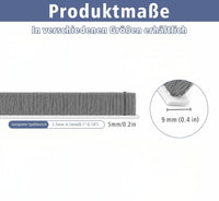 12m Self-Adhesive Brush Seal Strip, 9mm (W) x 5mm (T) Door Gap Seal Strip