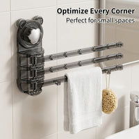 Wall-Mounted Towel Rack for Household Use with 180-Degree Rotating Design, Dish Cloth Holder and Hanging for Sink Area, Tea Storage