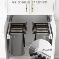 Top-Mounted Double Row Damping Pull-Out Expandable Trouser Rack for Wardrobe