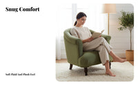 Button-Tufted Armchair Vintage Inspired Button-Tufted Club Chair Sturdy Wood Legs High Rear Design for Homeowners