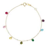 S925 Silver Plated 14K Gold Bracelet with Colorful Round Zircon, Women's Gift