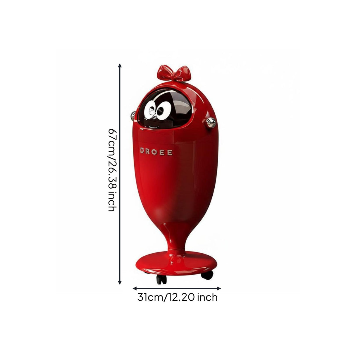 Standing Trash Can with Lid Large Capacity Decorative Bowknot Wastebasket